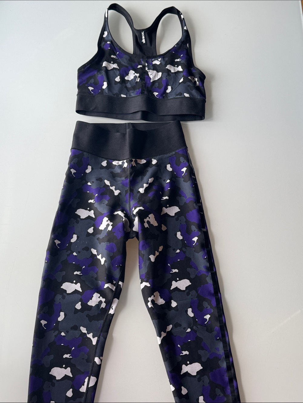 ultracor Black & Purple Camo Racerback Sports Bra and Leggings Set